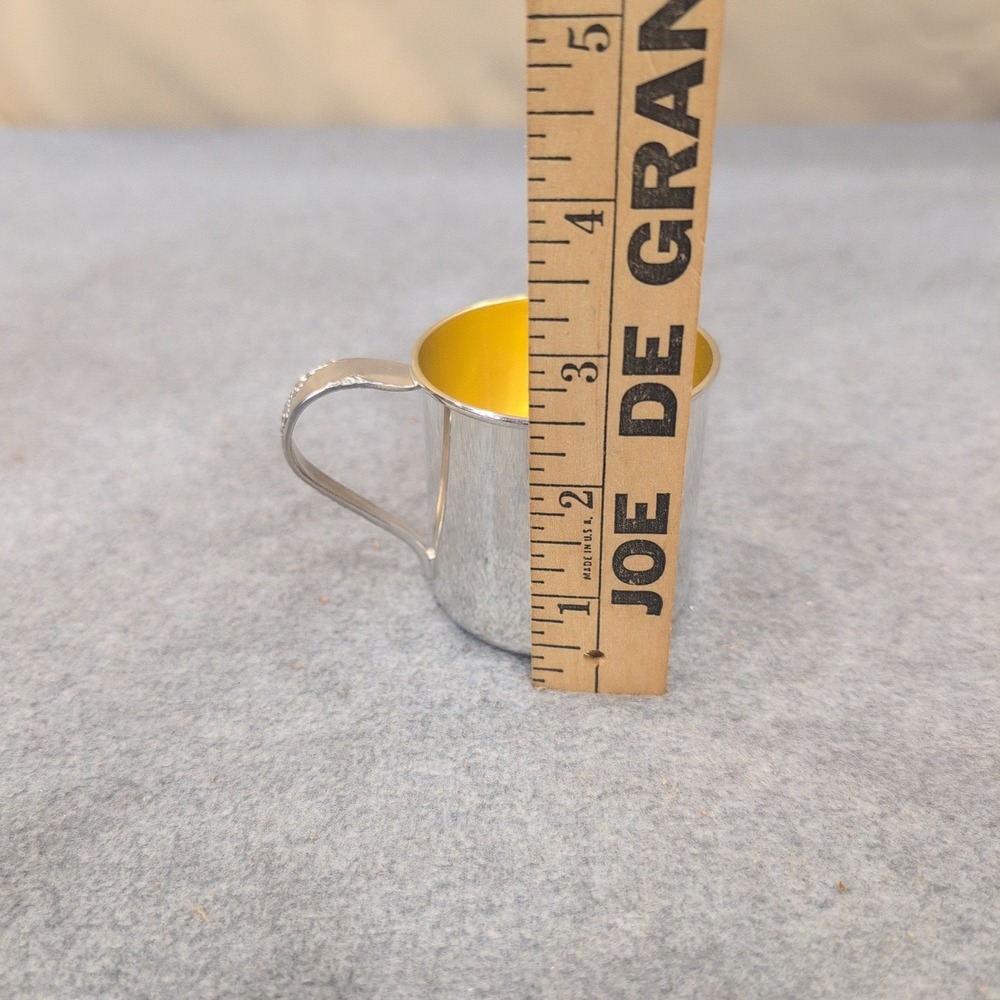 Oneida Community Tudor Plate Vintage Baby Cup Silver Plated Gold Wash Interior - Picture 7 of 8